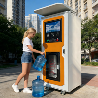Máquina Expendedora de Agua Inteligente con Luz LED, Funcionamiento Automático 24 Horas, Múltiples Filtros, Monedas, Código QR, Estación de Agua Purificada para Negocios