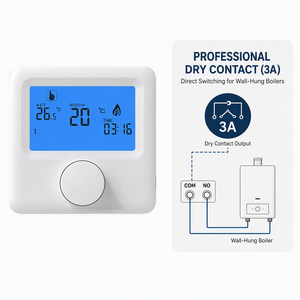 Thermostat intelligent numérique de pièce de bouton de Offre Spéciale bon marché pour le chauffage de chaudière d'eau de plancher, programmable, à piles - Product Image 5