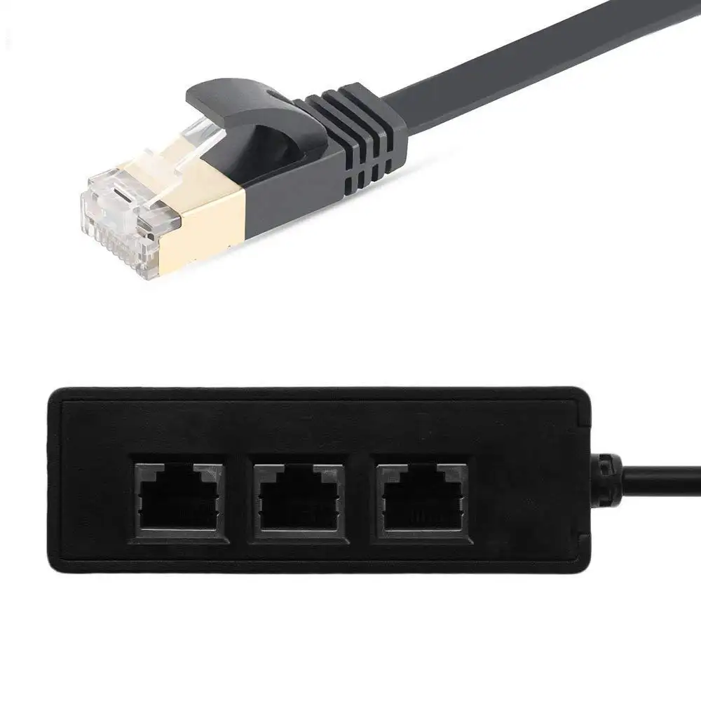 จีน Dongguan LAN Ethernet ผลิต RJ45 ชาย 3 x หญิง LAN Ethernet Splitter สายเคเบิลอะแดปเตอร์