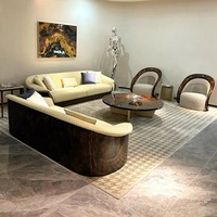 Vente flash - Nouveau design moderne - Canapé sectionnel en cuir véritable - Trois places - Ensembles de canapés de luxe pour appartements, villas et salons d'hôtels