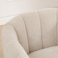 Fauteuil club moderne en chenille rembourré avec pieds en bois, pivotant à 360°, capitonné, doux, en forme de citrouille, pour la maison et le bureau