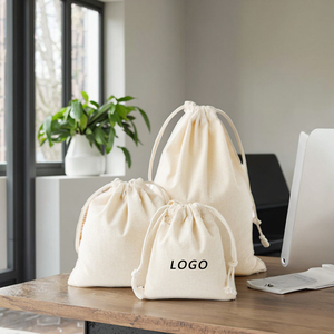 Custom Pattern Cotton Canvas <span class=keywords><strong>Drawstring</strong></span> Tote Bag Eco-Friendly Meio Reutilizável para Jóias Acentos Dust Bag Embalagem Uso Diário - Product Image 4