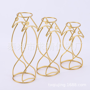 Minimalist Iron Vase With Glass Hydroponic <b>Container</b> Gold Color For Home Decor Plant Display - Product Image 3