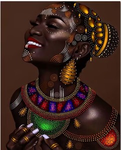 Poster e Quadro con Bella Donna Africana, Dipinto su Tela, Decorazioni da Parete per Soggiorno - Product Image 5