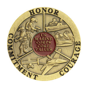 Medalla decorativa de valores centrales inspirada en el Cuerpo de Marines, moneda de recuerdo coleccionable de artesanía de Metal patriótico para exhibición de entusiastas - Product Image 1