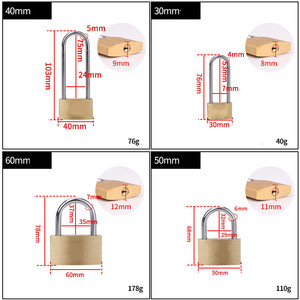 Chất Lượng Cao Và An Ninh Rắn Đồng 30 Mét Brass <span class=keywords><strong>Padlock</strong></span> 25 Mét Dài Còng Với 3 Phím - Product Image 5