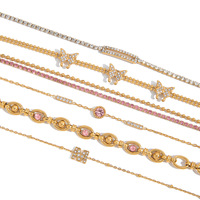 Bracelet en zircon pour femme, style contemporain, acier inoxydable, luxe léger, haut de gamme, anti-ternissement, raffiné et tendance.