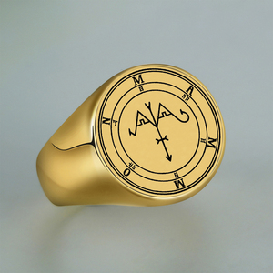 Anillos de Acero Inoxidable con el Sello de Focalor, el Gran Duque, el 41º Sello de Salomón, los 72 Demonios, el Talismán <span class=keywords><strong>Ars</strong></span> <span class=keywords><strong>Goetia</strong></span>, Mammon el Pequeño - Product Image 3