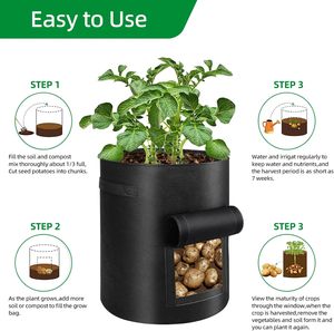 Macetas de Fieltro Biodegradables Transpirables de Alta Calidad, Bolsas Cuadradas de 10 Galones para Cultivo de Vegetales, para Cultivar Patatas y Zanahorias al Aire Libre - Product Image 6