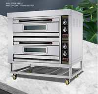 Four de cuisson industriel électrique commercial à 2 niveaux, contrôle numérique, protection contre la surchauffe, thermostat réglable, 6400W, amovible