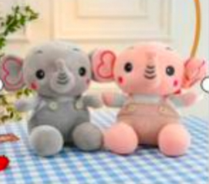 Lindos juguetes de peluche de elefante de 30 cm, animales de peluche suaves para decoración de dormitorio de bebé, diseño moderno unisex - Product Image 3