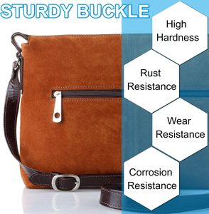 Boucle de ceinture à une seule pointe, boucle à rouleau métallique, boucles ovales à barre centrale pour la fabrication de ceintures et de sacs, quincaillerie en cuir - Product Image 4