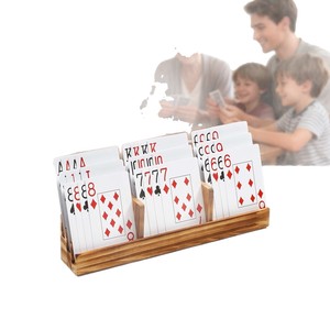 Soporte de madera para cartas de juego con ranuras ensanchadas para adultos y niños, accesorio para juegos de escritorio - Product Image 1