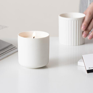 Portavelas cilíndrico grande multicolor vacío, frasco de cerámica de lujo para velas, para decoración del hogar - Product Image 2