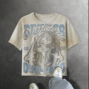 Custom Men's Oversized <b>Box</b> Cut 100% Cotton Tee Digital Printed Cartoon Print <b>Drop</b> Shoulder Boxy Heavyweight Eco-Friendly - Product Image 3