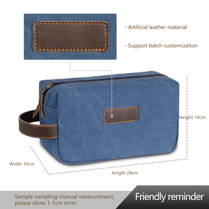 กระเป๋าใส่เครื่องโกนหนวดแบบพกพา สไตล์วินเทจ ทำจากผ้าแคนวาส ล้างทำความสะอาดได้ พร้อมซิปปิด ขนาดใหญ่ สำหรับผู้ชาย - Product Image 3