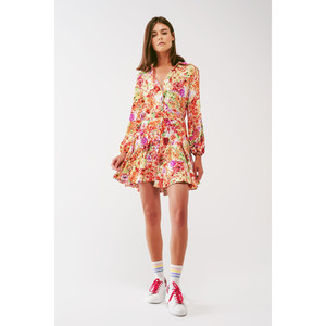 มินิเดรสแต่งระบายลายดอกไม้หลากสี - Product Image 3