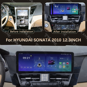 مشغل دي في دي للسيارة بشاشة 12.3 بوصة يعمل بنظام أندرويد لسيارة هيونداي سوناتا 2010، نظام وسائط متعددة للسيارة مع شاشة وراديو ونظام ملاحة - Product Image 3