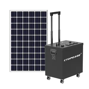 Power Station portabel kapasitas besar Solar Power Bank Lifepo4 baterai luar ruangan berkemah sistem surya pengisian cepat