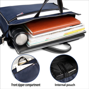 Maletín de Negocios de Tela Oxford para Hombre, Bolsa para Portátil con Cierre de Cremallera, Impermeable y Resistente a los Golpes para Almacenamiento de Documentos - Product Image 3