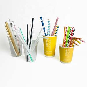 Pailles courtes pliables en papier couleur Bubble Tea pour pailles en plastique transparentes colorées personnalisées - Product Image 2