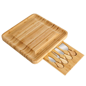 2022 Custom Wholesale bamboo cheese cutting board with containers bamboo cutting chopping blocks cutting board