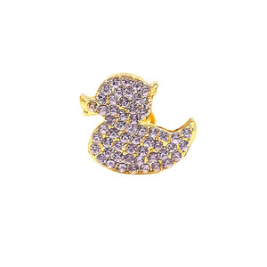 Design minimalista alla moda chiaro strass intarsiato 18K color oro <span class=keywords><strong>piccole</strong></span> dimensioni stile animale carino piccolo anatra spilla per le signore - Product Image 1