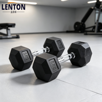 Ensemble d'haltères hexagonales noires avec plusieurs options de poids, haltères en caoutchouc durable pour l'entraînement à domicile, équipement de musculation