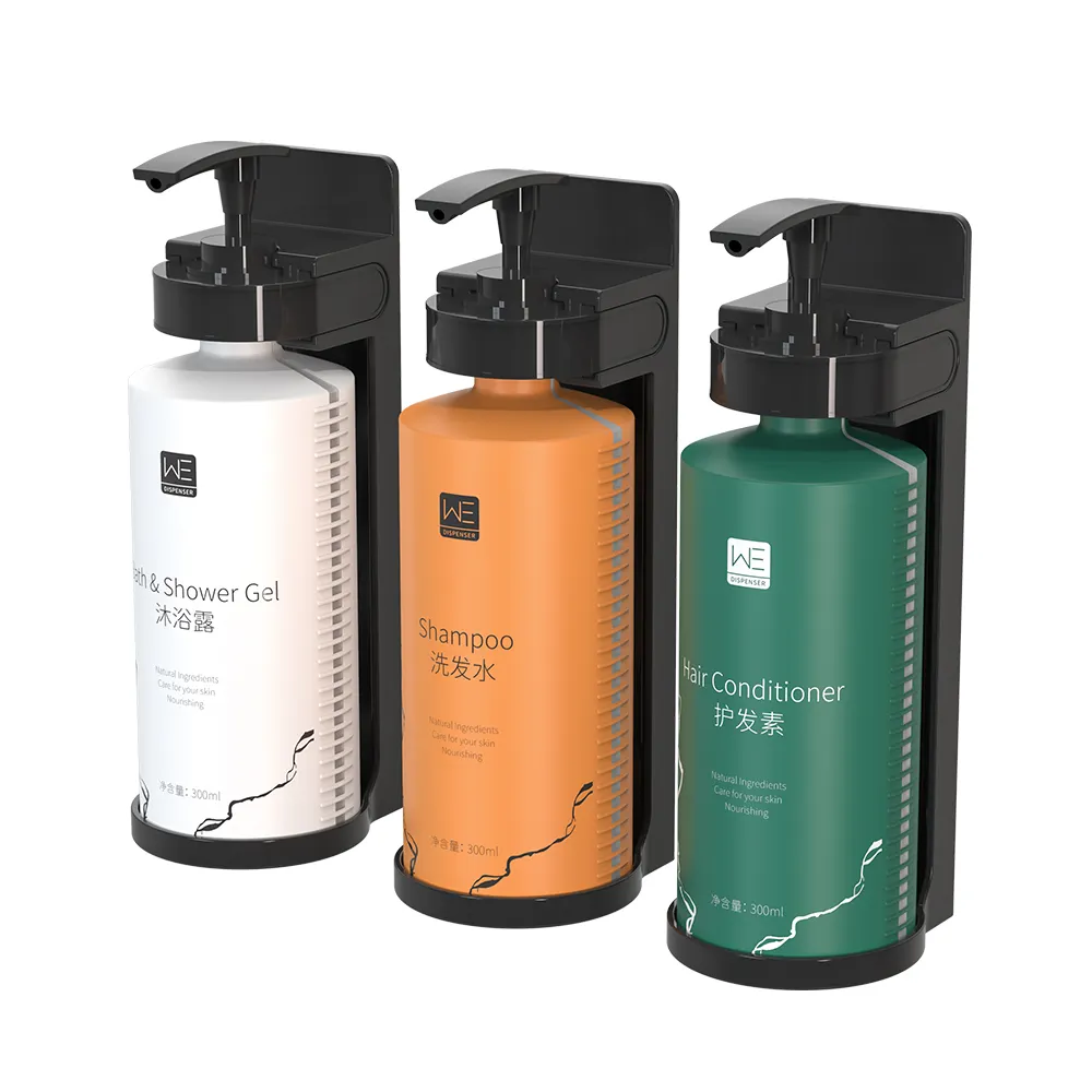Shampoo Hotel Soap Room Hair Body Wash Lotion Pump Touchless Triple Holder Hand Soap Dispenser