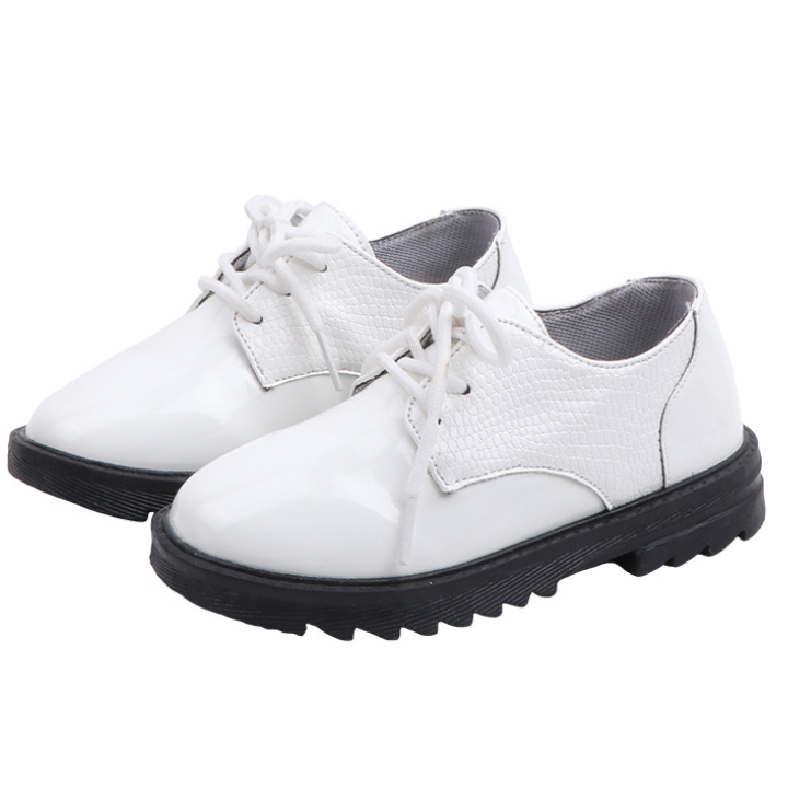 Fashion style black white patent leather shoes Boys performance shoes casual shoe