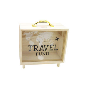 Hucha de madera personalizada transparente para ahorrar monedas y cambio, ideal para estudiantes y niños - Product Image 5