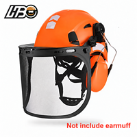 Casque de sécurité pour tronçonneuse forestière HBC avec écran facial en maille métallique, casque de protection pour arboriculteur, abattage d'arbres, coupe de bois