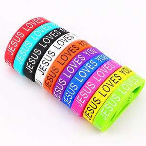 Customized High Quality Thick Promotional Debossed Waterproof Eco-Friendly <b>Silicone</b> <b>Rubber</b> Wristband Message Logo - Product Image 4