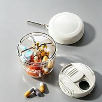 Boîte à pilules portable personnalisée avec logo, 6 compartiments, étui de rangement pour médicaments avec cordon pour voyage, organiseur quotidien de vitamines
