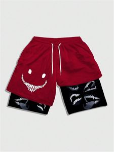 Short gothique 2 en 1 pour homme Short de basket-ball en maille Streetwear avec doublure - Product Image 5