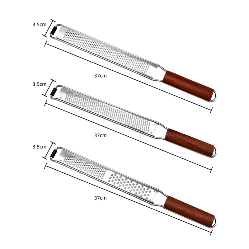 Rallador de limón, rallador de acero para cítricos y queso con mango, rallador de queso de acero inoxidable