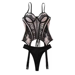 Nuovo Body Reggicalze Traspirante con Ferretto 2026, Lingerie in Rete Trasparente <span class=keywords><strong>Nude</strong></span> Sexy, Set Corsetto in Pizzo da Donna a Contenimento Medio - Product Image 1