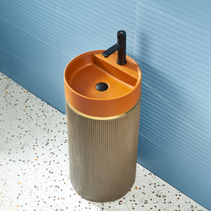 מותאם אישית צבעים מלאכותי אבן גלילי בודד רצפת הדום יוקרה יד כיור כיור למלון אמבטיה - Product Image 2