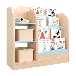 Organiseurs de jouets et armoire de rangement pour bébé en bois à 2 niveaux multifonctionnels pour la <span class=keywords><strong>chambre</strong></span> des enfants et la salle de jeux - Product Image 5