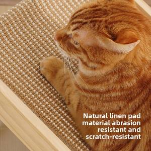 Extra grande L-Shaped Vertical Sisal Coçar Board Madeira Maciça Durável Não-derramamento Cat Claw Board Moagem Cat Trees Scratcher - Product Image 5