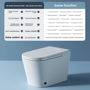 WC intelligent avec siège large, <span class=keywords><strong>chasse</strong></span> <span class=keywords><strong>d</strong></span>'<span class=keywords><strong>eau</strong></span> automatique à siphon, chauffage instantané, double <span class=keywords><strong>alimentation</strong></span> en <span class=keywords><strong>eau</strong></span>, en céramique, télécommande - Product Image 5