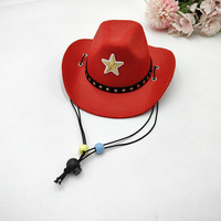 Baboney Western Cartoon Star Kindergeburtstag Party Mini Cowboy Filz Sonnenhut für Haustiere Alle Jahreszeiten