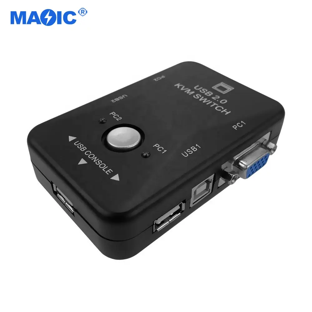 Apparecchiature Audio video USB 2.0 2 porte VGA USB KVM Switch 1080P USB KVM interruttore per tastiera Mouse Monitor