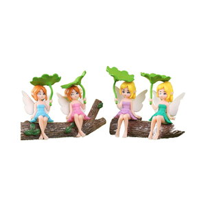 Fábrica por encargo acción dibujos animados chico juguete estilo 3D Hada Ángel hoja <span class=keywords><strong>de</strong></span> loto niña figuras plástico figurita fabricante pastel Topper Decoración - Product Image 1