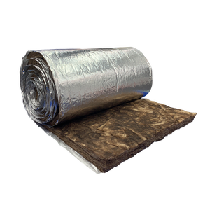 Manta de Lana de Vidrio R282 con Revestimiento de Aluminio, Libre de Formaldehído, Color Marrón, Aislamiento Térmico y Acústico para Ductos HVAC, Techos y Paredes - Product Image 2