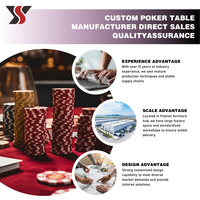 Table de poker YS OEM Texas avec pieds triangulaires, tapis violet, plateau en marbre, 10 porte-gobelets, accoudoirs en cuir, style casino