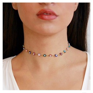 Collar de Moda con Cuentas, Amuleto de Ojo Turco Colorido, Joyería para Fiestas, Origen Yiwu - Product Image 2