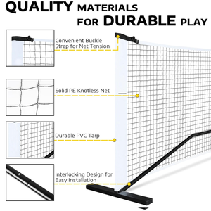 Ensemble de filet de pickleball portable avec logo personnalisé, installation rapide, léger et durable, idéal pour les jeux de famille en extérieur et l'entraînement. - Product Image 2