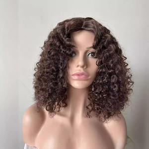 Perruque frontale en dentelle style vague afro avec franges longues <span class=keywords><strong>cheveux</strong></span> naturels bouclés pour femmes dentelle transparente - Product Image 3