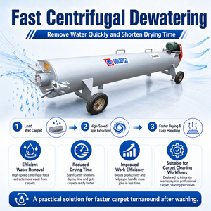Déshydrateur centrifuge industriel pour tapis, machine mobile de séchage par centrifugation pour tapis - Product Image 2